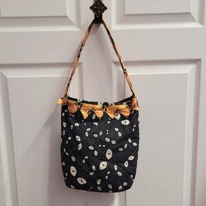 Handmade reversable glow in the dark halloween trick or treat fabric bag